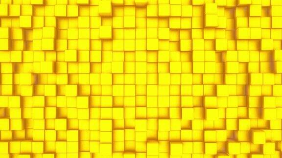 循环背景的黄色立方体随机移动表面