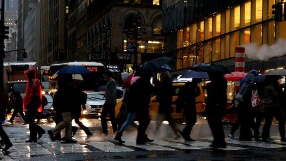 纽约市下雨的街道