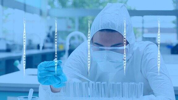 实验室科学家和DNA双螺旋结构