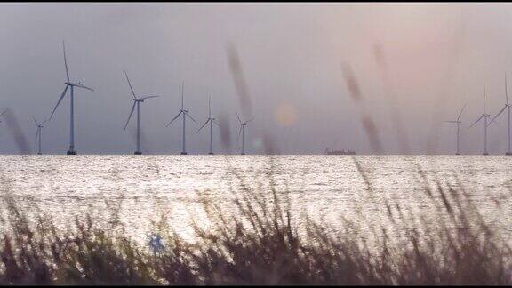 ocean_4k中的风力涡轮机