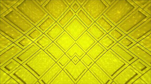 黄色菱形三维光滑条纹抽象最小几何运动背景无缝循环背景动画高级最小动画横幅现代壁纸的文本和演示文稿模板