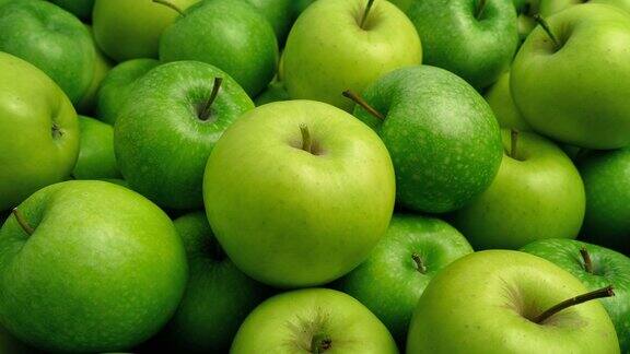 绿苹果堆特写