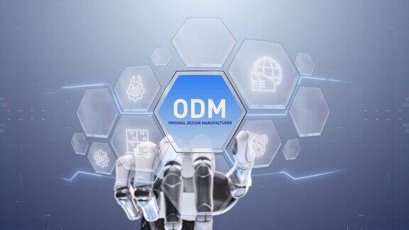 ODM原创设计厂商机械手触摸触摸未来界面技术未来用户体验旅程与技术概念数字屏幕界面