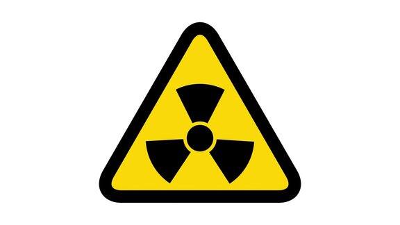 动画辐射危险警告标志