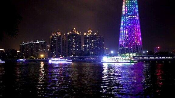 珠江和广州塔的夜景