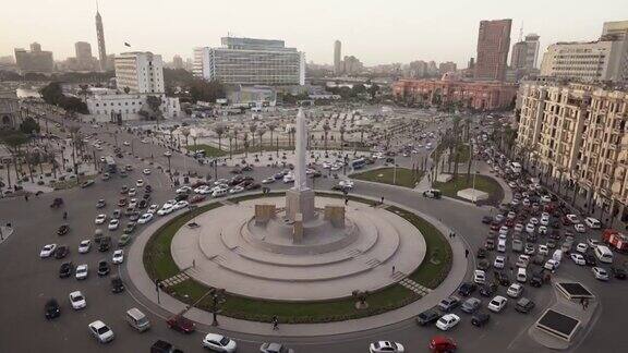 日落时分的开罗解放广场