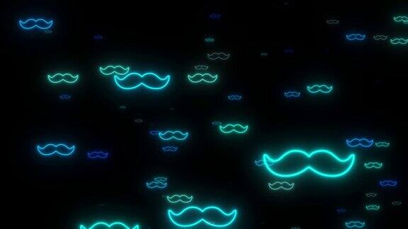 发光的飞行胡子形状动画运动背景-11月前列腺癌意识-父亲节