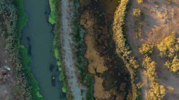 木格拉Sarigerme三角洲和湿地的无人机视图