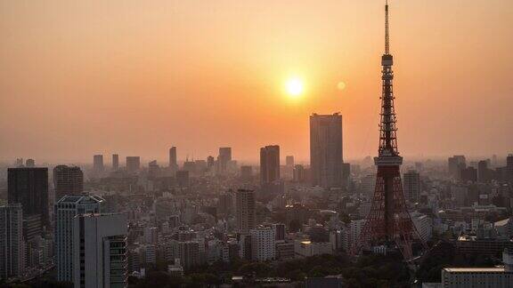 日落时分的东京塔