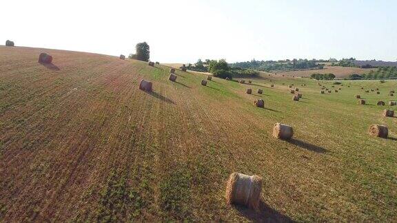 普罗旺斯乡村的空中干草捆