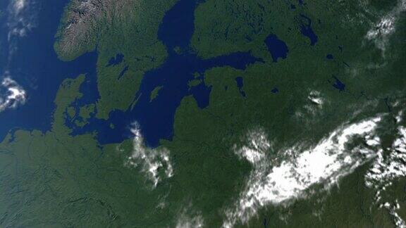 地球与拉脱维亚接壤