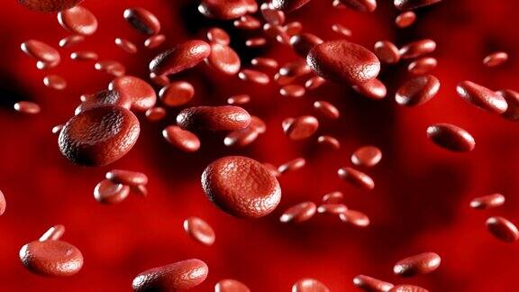 血液细胞流动静脉血红蛋白细胞3D渲染