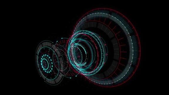 HUDGUI未来元素一组圆抽象数字技术UI未来HUD虚拟界面元素