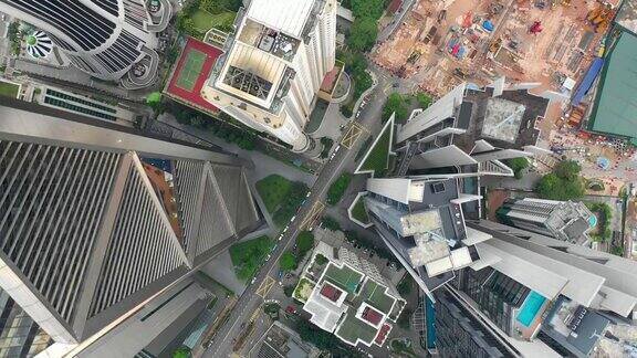 吉隆坡市区市区交通街道空中俯仰全景4k马来西亚