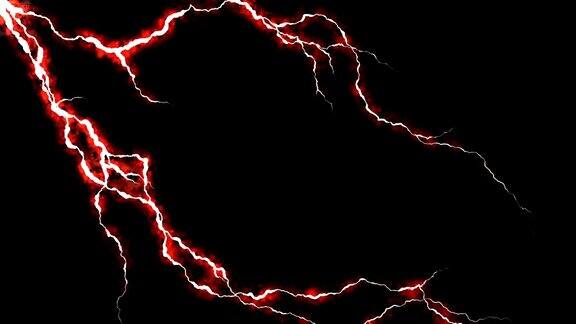 电力的爆裂声电弧的抽象背景现实的闪电有闪电的雷雨无缝循环红色的