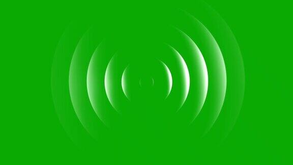 展开弧波运动图形与绿色屏幕背景