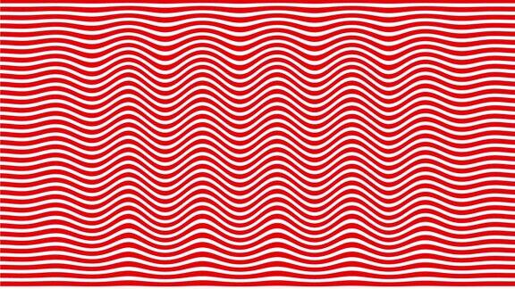 红色和白色波浪条纹最小的背景条纹水波浪运动