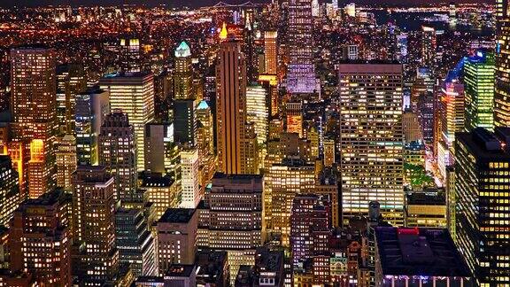 纽约街头鸟瞰图晚上