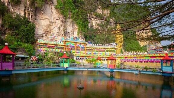 白天吉隆坡城巴图洞穴湖全景4k时间间隔马来西亚