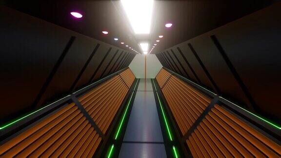 未来的网关隧道Led灯打开4k门