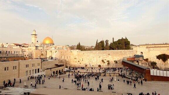 耶路撒冷西墙和圆顶的岩石以色列国旗总体规划