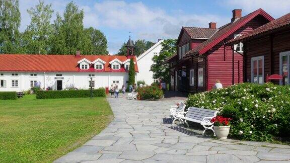 哈德兰中心广场挪威小镇景观