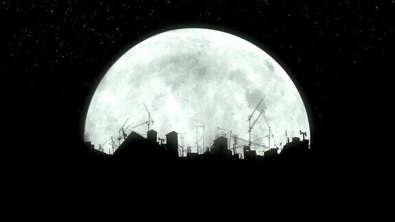 绕着月亮旋转的城市