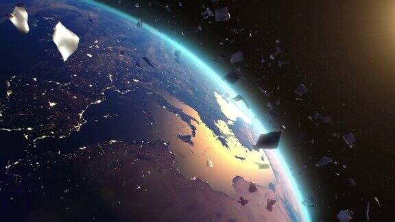 环绕地球的太空碎片