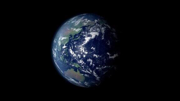 地球360度旋转和变焦以沙特阿拉伯为中心