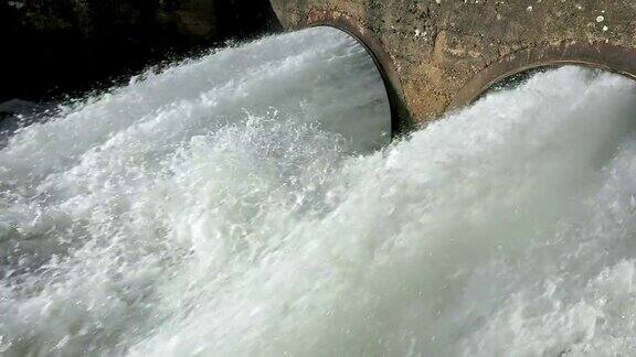 库存素材洪水洪水淹没洪水溢流泛滥泛滥超高清稳定摄影机声音包括