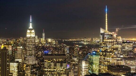 纽约市城市景观美国黄昏日落