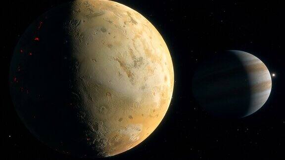空间背景-木卫一和木星