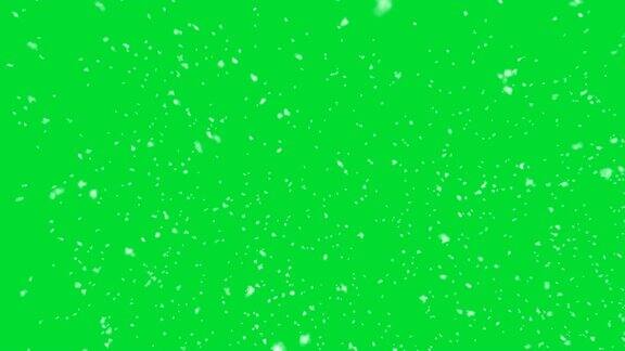 落雪动画在绿色屏幕上无缝循环