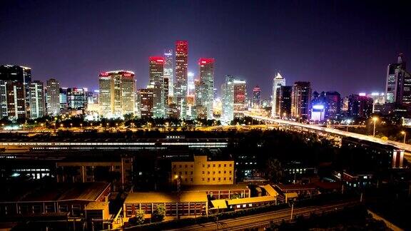 北京中央商务区夜景延时摄影