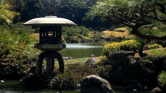 灯在日本花园和风清美白川