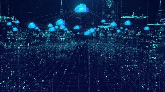 网络覆盖的全息智慧城市和云计算数据中心