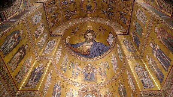 意大利西西里岛巴勒莫大教堂的染色墙壁