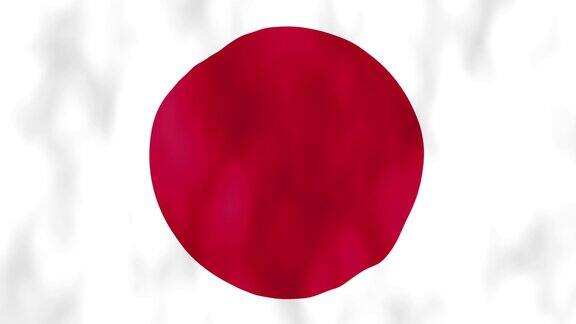 现实的日本国旗在风中飘扬