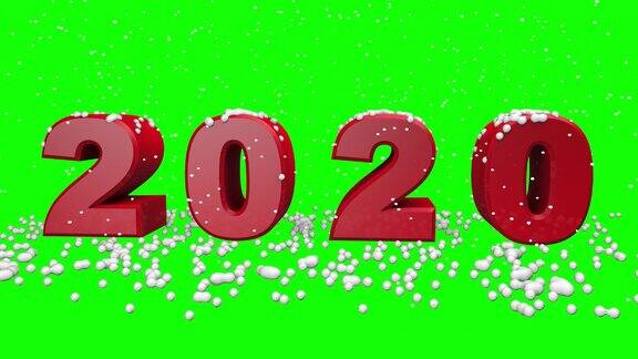2020年新年和圣诞节下雪冬季场景动画