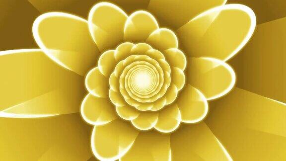 黄色花螺旋环形动画背景
