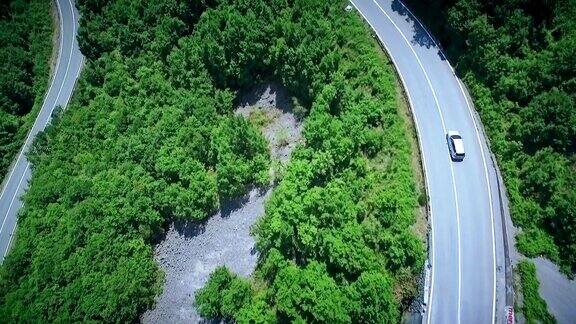 汽车通过弯曲山路