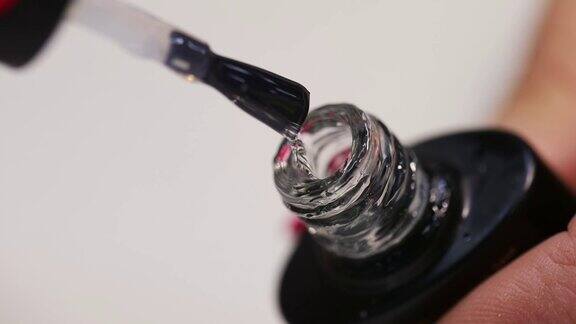 专业美甲指甲扩展一种收集泡沫上清漆的薄刷子