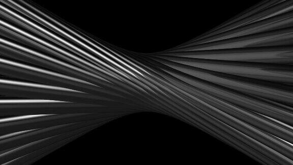 几何技术黑色光泽和银色金属条纹抽象运动背景股票视频土耳其4K分辨率抽象动画-运动图像艺术