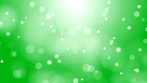 移动粒子循环-白色气泡在绿色