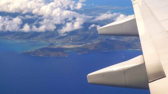 在夏威夷瓦胡岛上空飞行4K慢动作每秒60帧