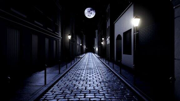 可怕的夜晚巷子高清晰度