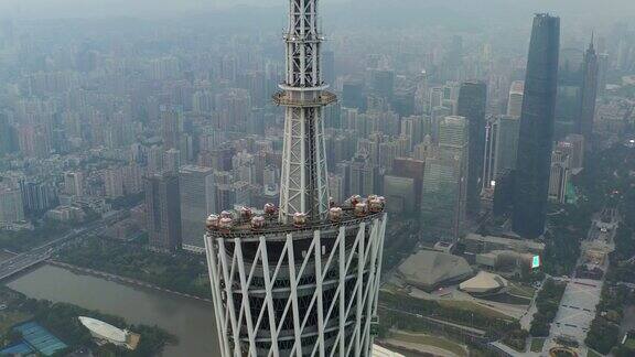 广州市中心塔顶视点空中全景