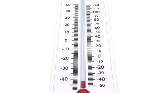 红色温度下降的温度计