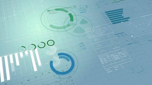3d动画股票市场信息财务数字图表