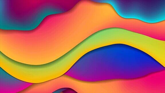 彩色抽象流体波视频动画